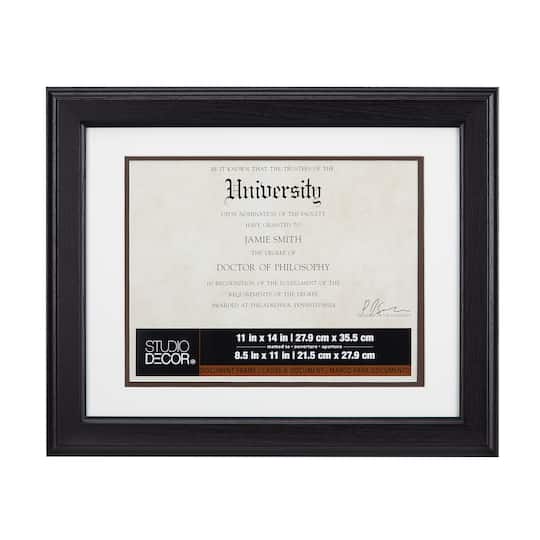 8 Pack: Brown Document Frame, 11&#x22; x 14&#x22; With 8.5&#x22; x 11&#x22; Double Mat by Studio D&#xE9;cor&#xAE;